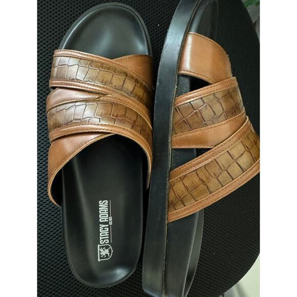 Stacy Adams 10m men’s croco embossed slides. - Picture 8 of 15